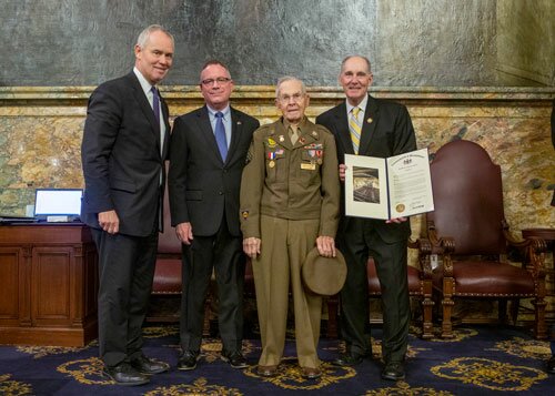 Hickernell Honors Mount Joy Resident and Last Known Malmedy Massacre Survivor at the Capitol 